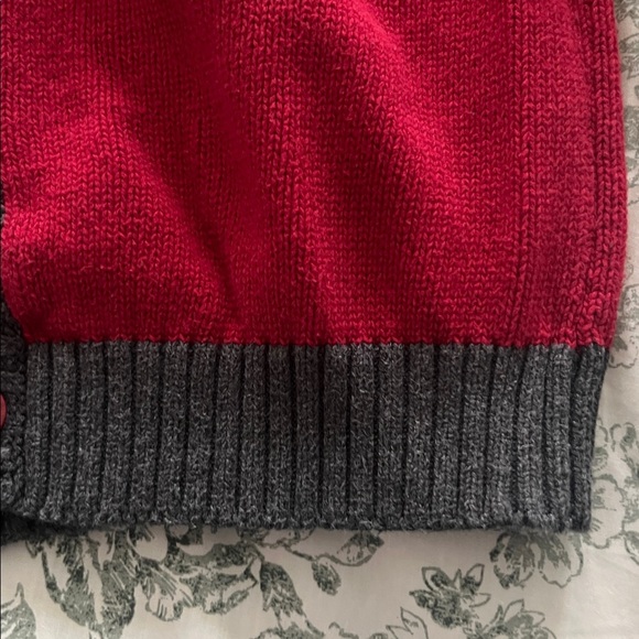 Gymboree Red Sweater with Gray Trim - Picture 4 of 6